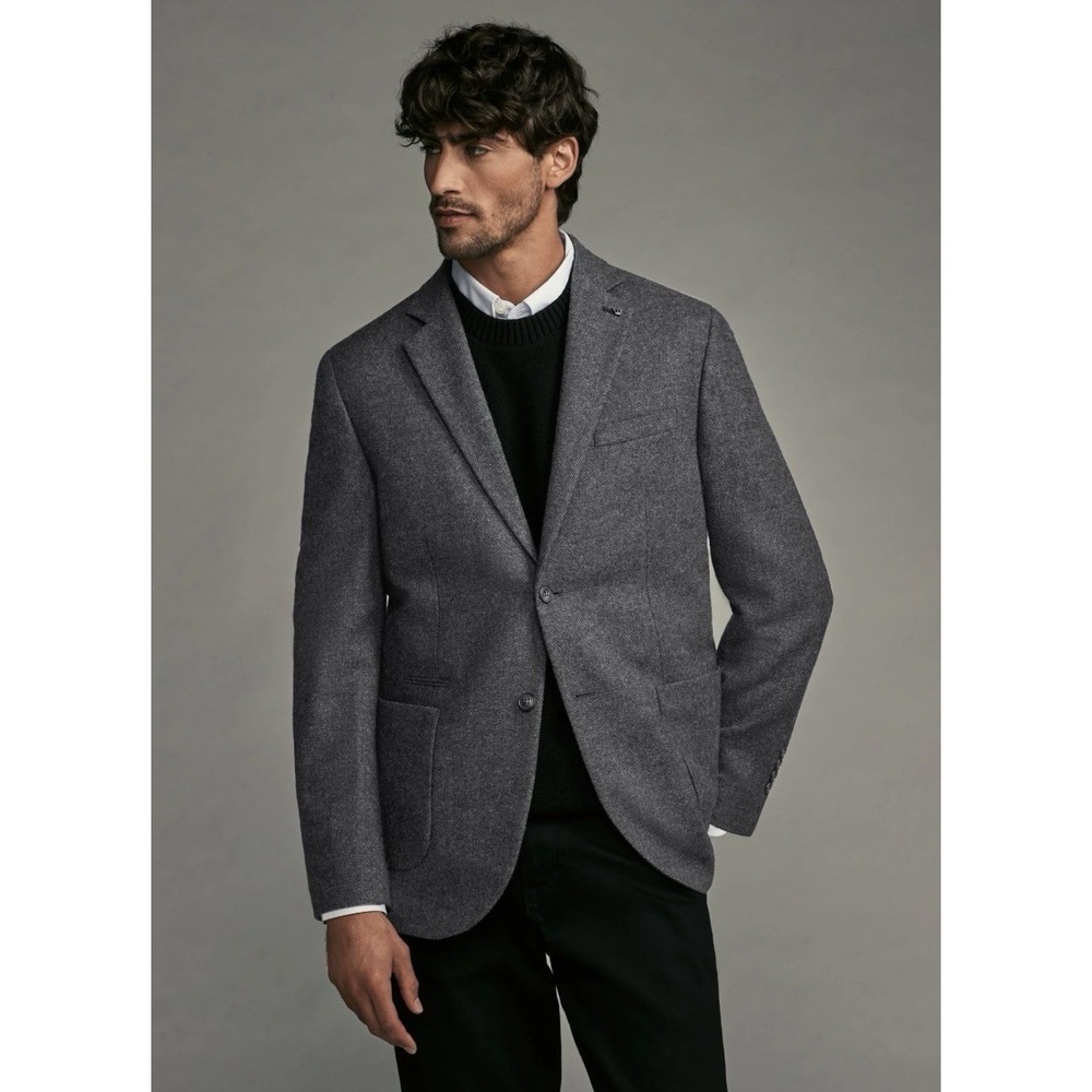 Zaharoff Mens 100% Cashmere Sport Coat Charcoal Grey 38R Nordstrom Luxury 38R